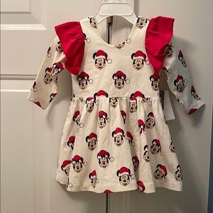 Disney Kids Dress with Mickey Mouse and Red Ruffles